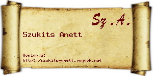 Szukits Anett névjegykártya